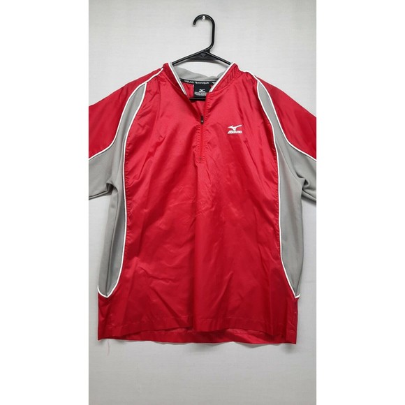MIZUNO TEAMWEAR Mens Red & Gray 1/4 Zip Pullover Size Small - Picture 1 of 6